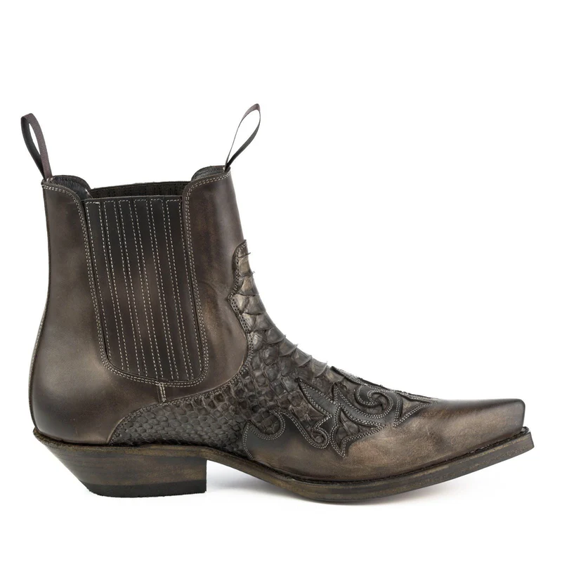 Urban Cowboy Boots für Damen und Herren, 2500 Leder, Braun und Dunkelbraun Exotic | Sofort lieferbar | Größe 39/42