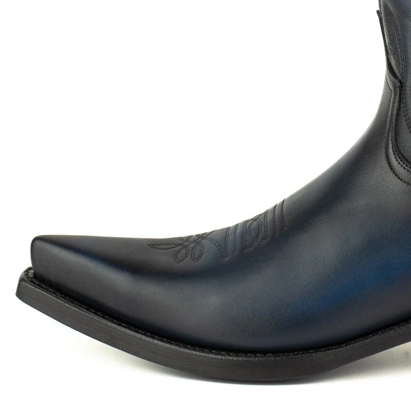 Cowboy-, Country- und Westernstiefel der 1920er Jahre für Damen und Herren, Schwarz und Blau, Premium