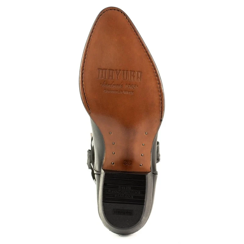 Damen-Cowboystiefel in Braun und Beige mit goldenen Flügeln 2666