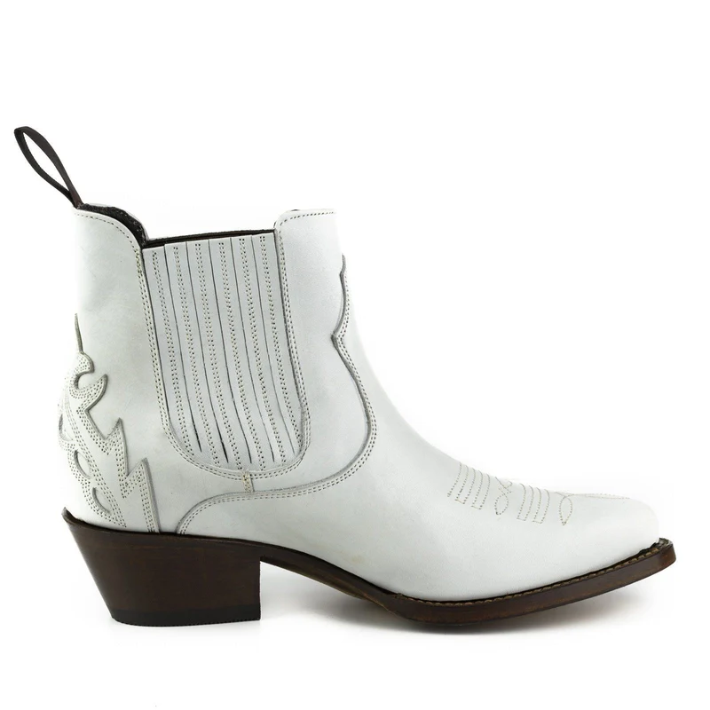 Urban Damen Stiefeletten 2487 Weißes Leder