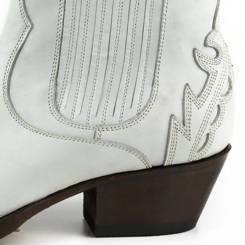 Urban Damen Stiefeletten 2487 Weißes Leder