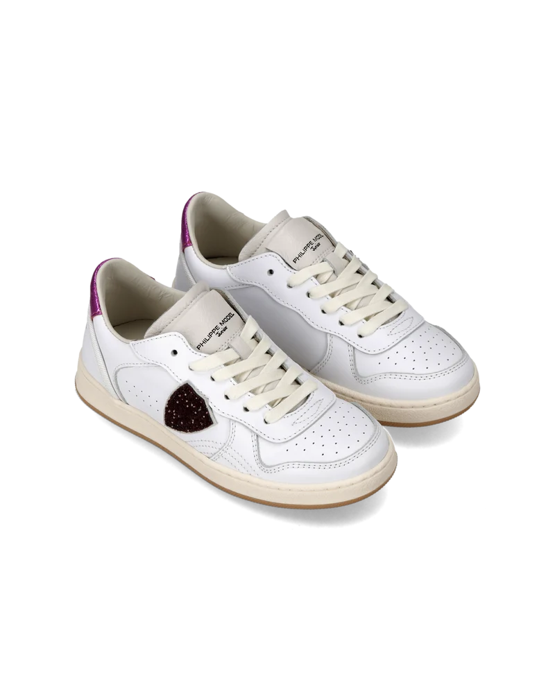 Sneakers Pgal Kids, White Metallic Fuchsia