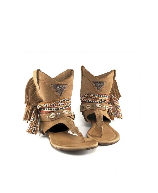 BOHO WEST HIMBA KAMELBRAUNE SANDALEN FÜR DAMEN