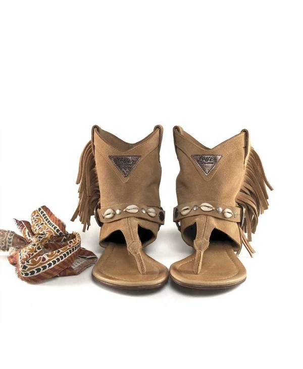 BOHO WEST HIMBA KAMELBRAUNE SANDALEN FÜR DAMEN