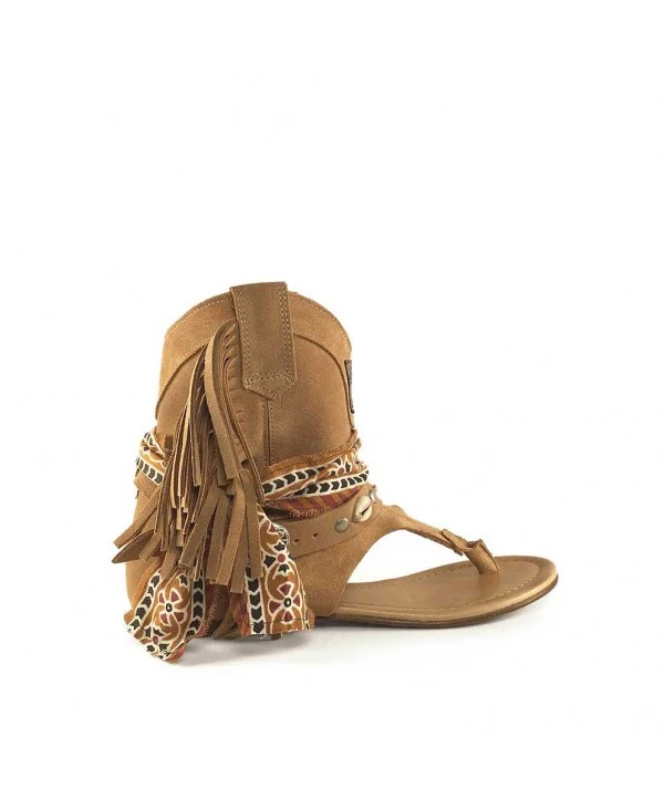 BOHO WEST HIMBA KAMELBRAUNE SANDALEN FÜR DAMEN