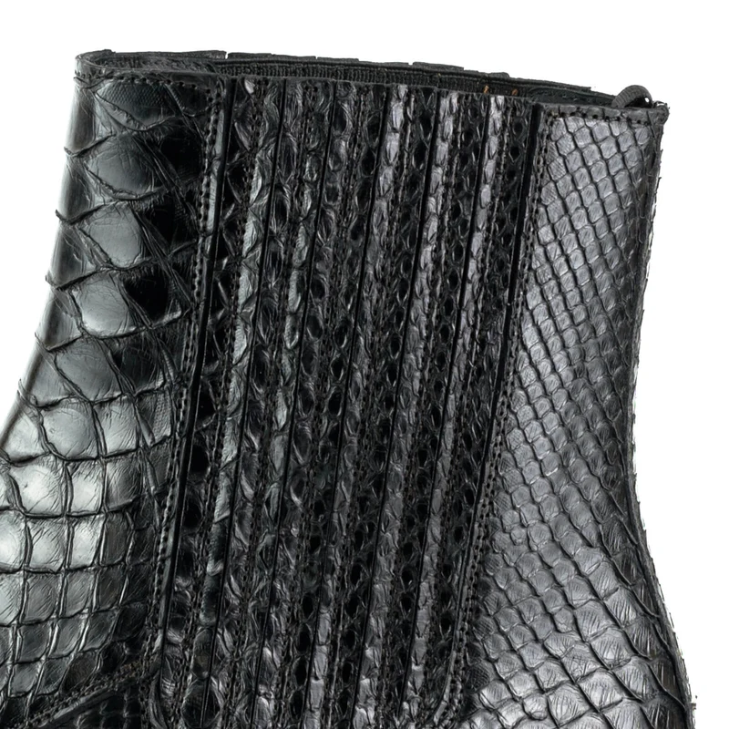 Exotische Stiefeletten Herren 2575 Exotisches Leder Schwarz