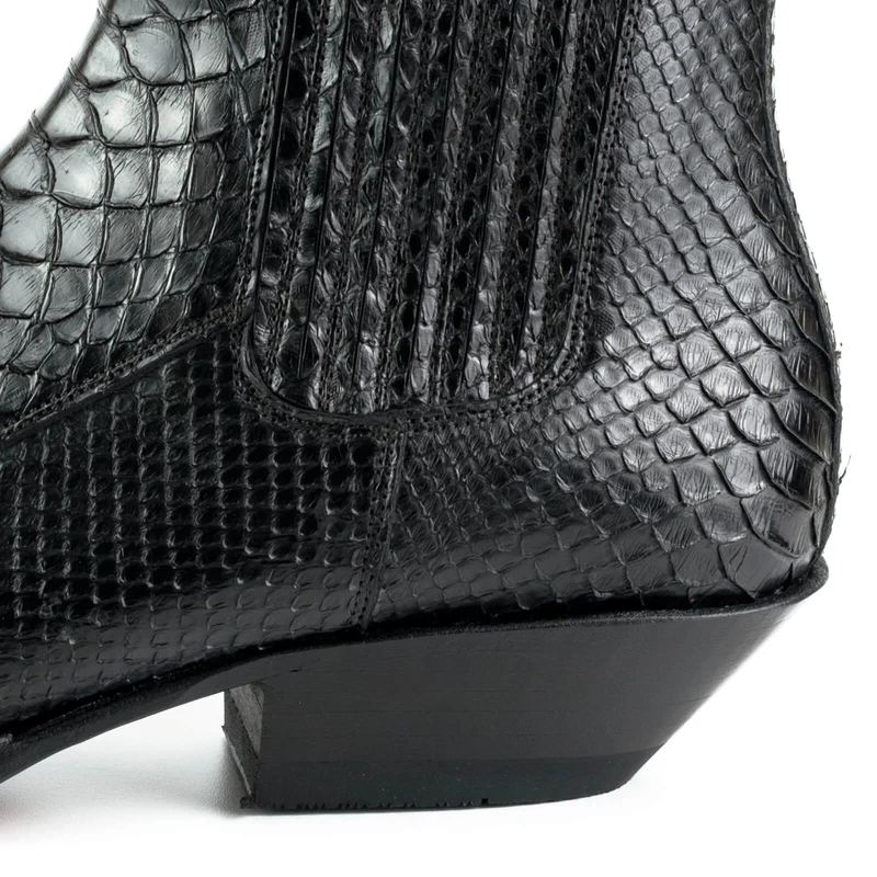 Exotische Stiefeletten Herren 2575 Exotisches Leder Schwarz