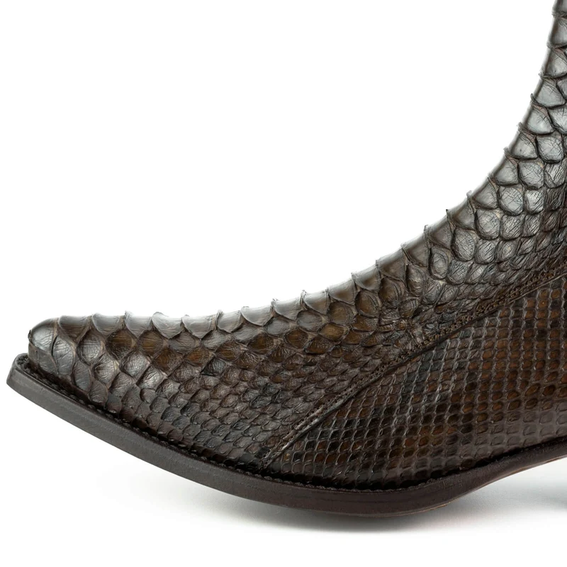 Exotische Stiefeletten Herren 2575 Exotisches Leder Dunkelbraun