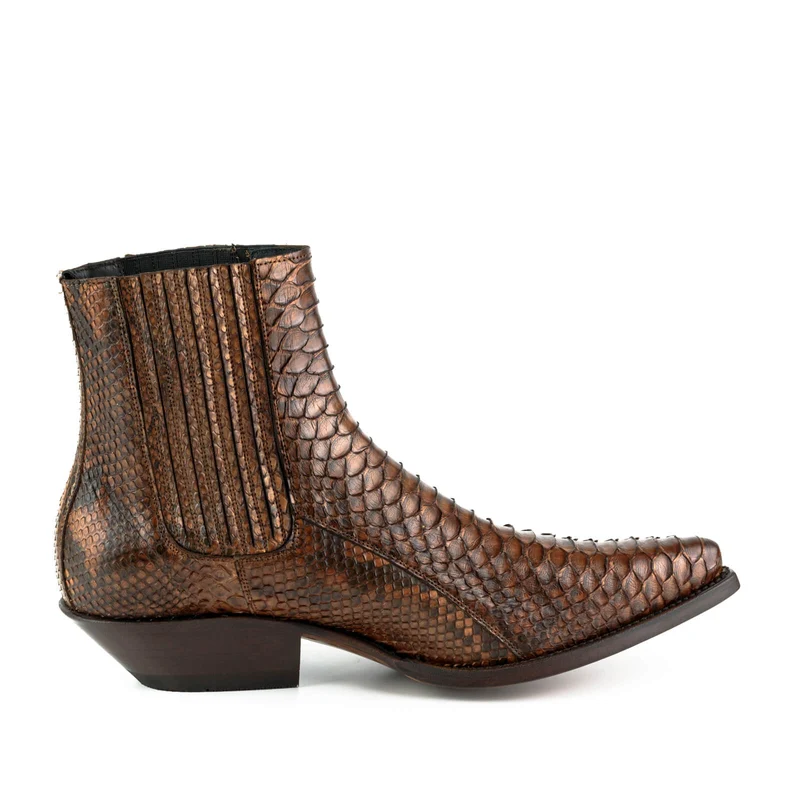 Exotische Stiefeletten Herren 2575 Exotisches Leder Braun
