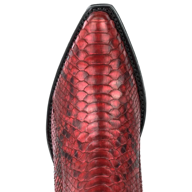 Damen Urban Stiefeletten 2496 Exotisches Leder Rot
