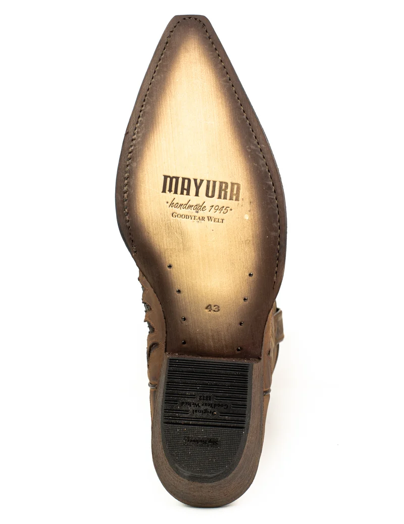 Herren Country Western Cowboystiefel 2567 Exotisches braunes und schwarzes Leder