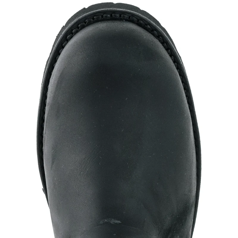 Herren- und Damen-Biker-Stiefeletten 1581-5 aus schwarzem Leder