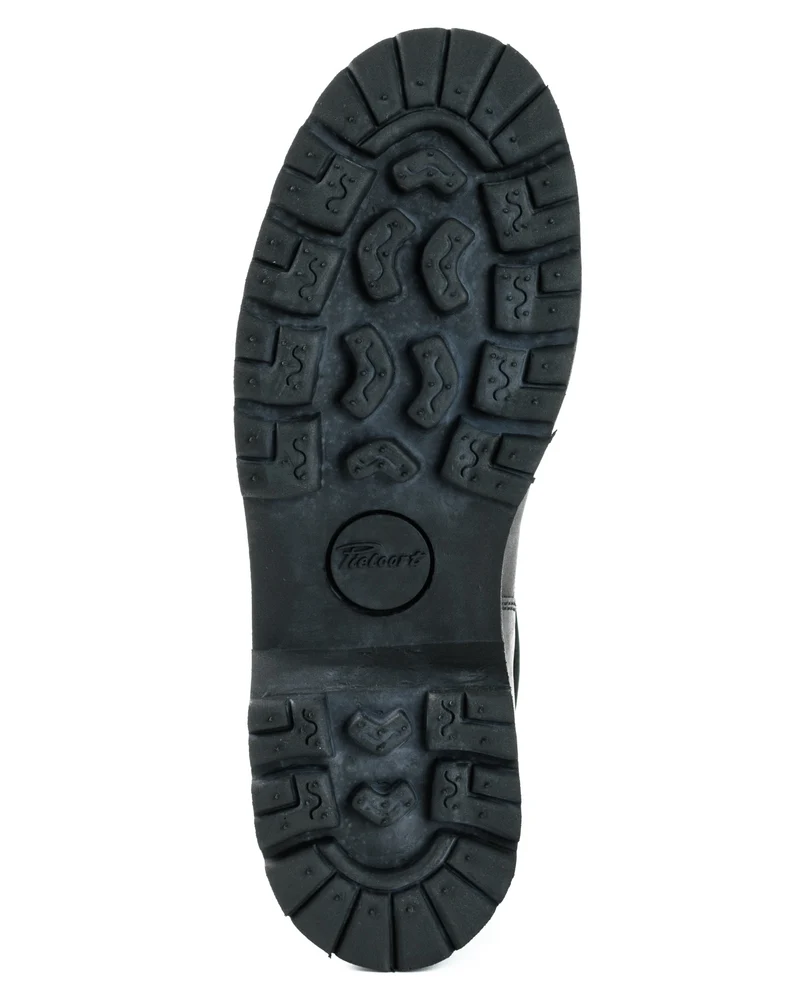 Herren- und Damen-Biker-Stiefeletten 1581-5 aus schwarzem Leder