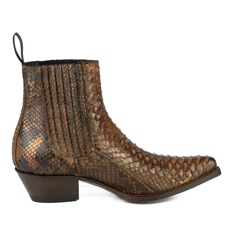 Damen Urban Stiefeletten 2496 Exotisches Leder Braun