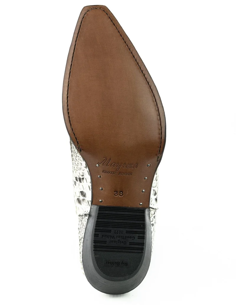 Damen Urban Stiefeletten 2496 Exotisches Leder Weiß