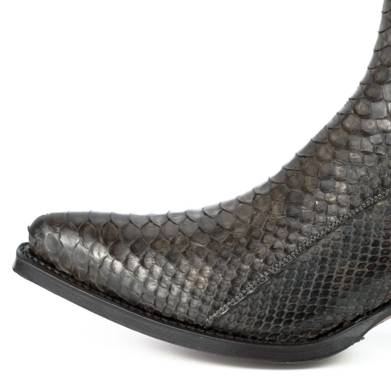 Damen Urban Stiefeletten 2496 Exotisches Leder Dunkelbraun