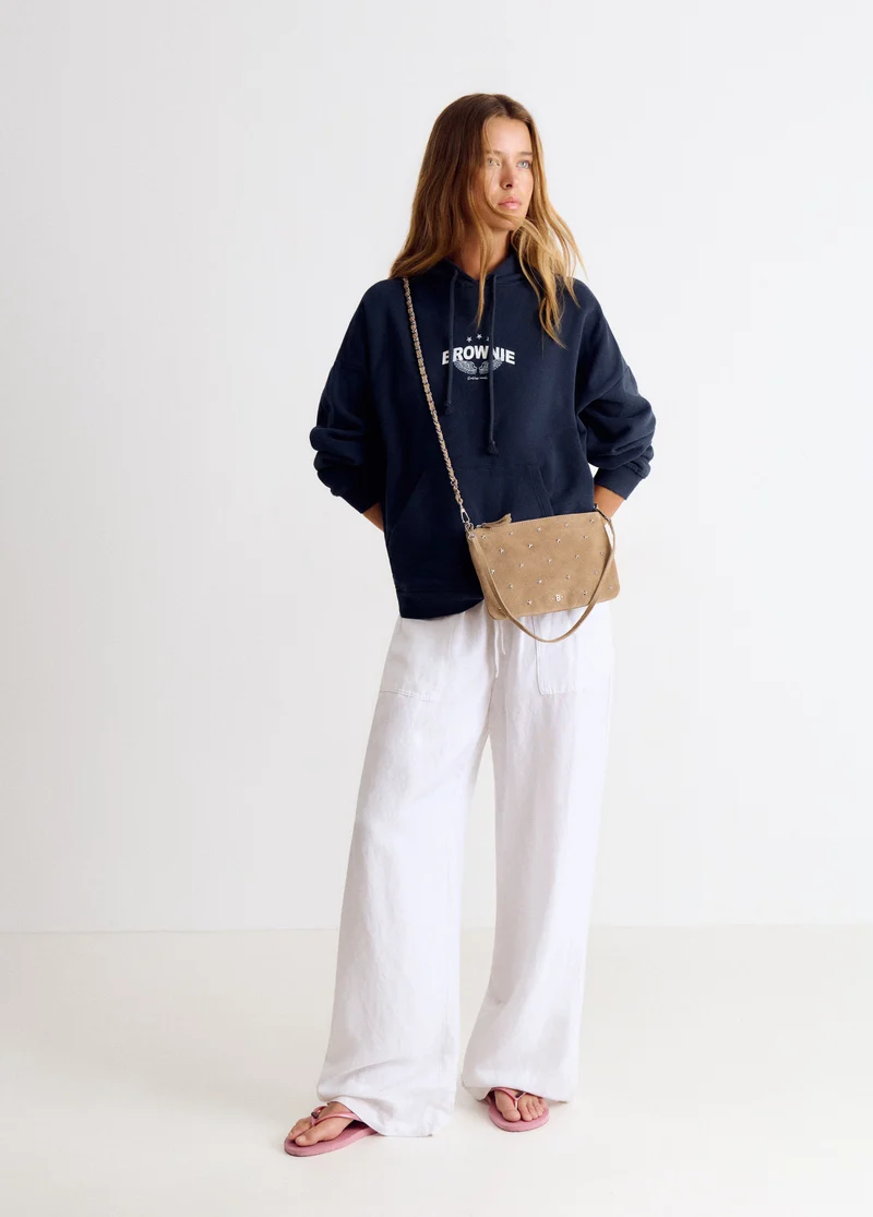 Leather flap bag