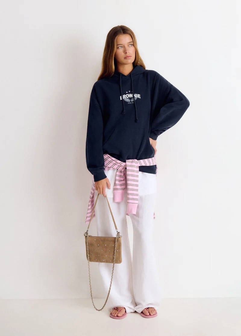 Leather flap bag