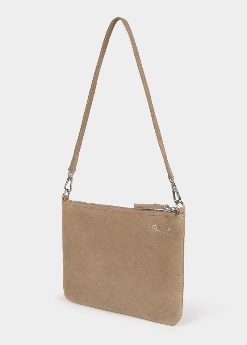 Leather flap bag