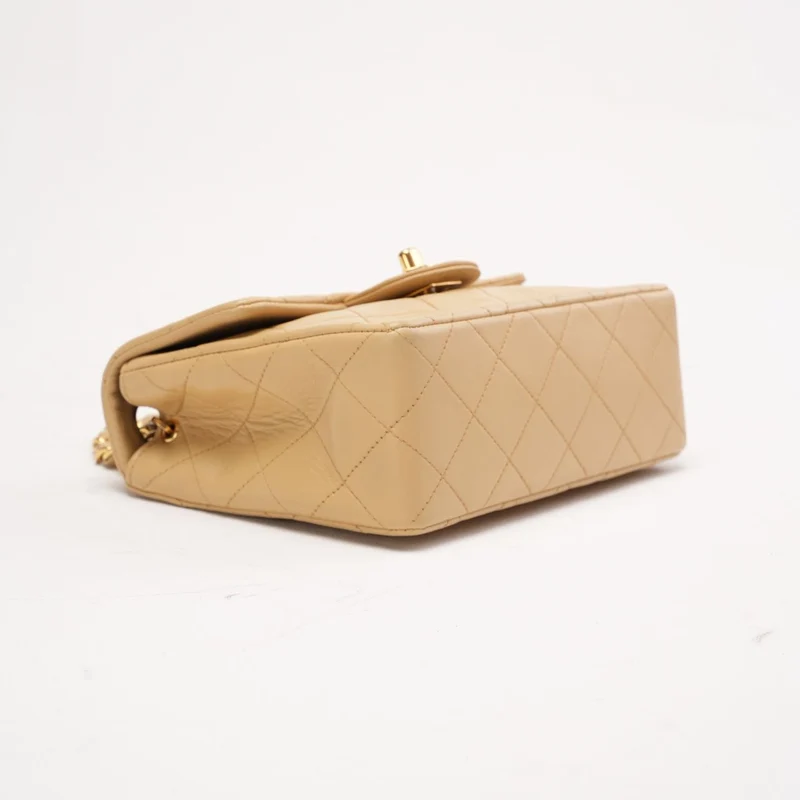 Chanel Vintage Mini Square Classic Flap Bag, Lammbeige, 1991