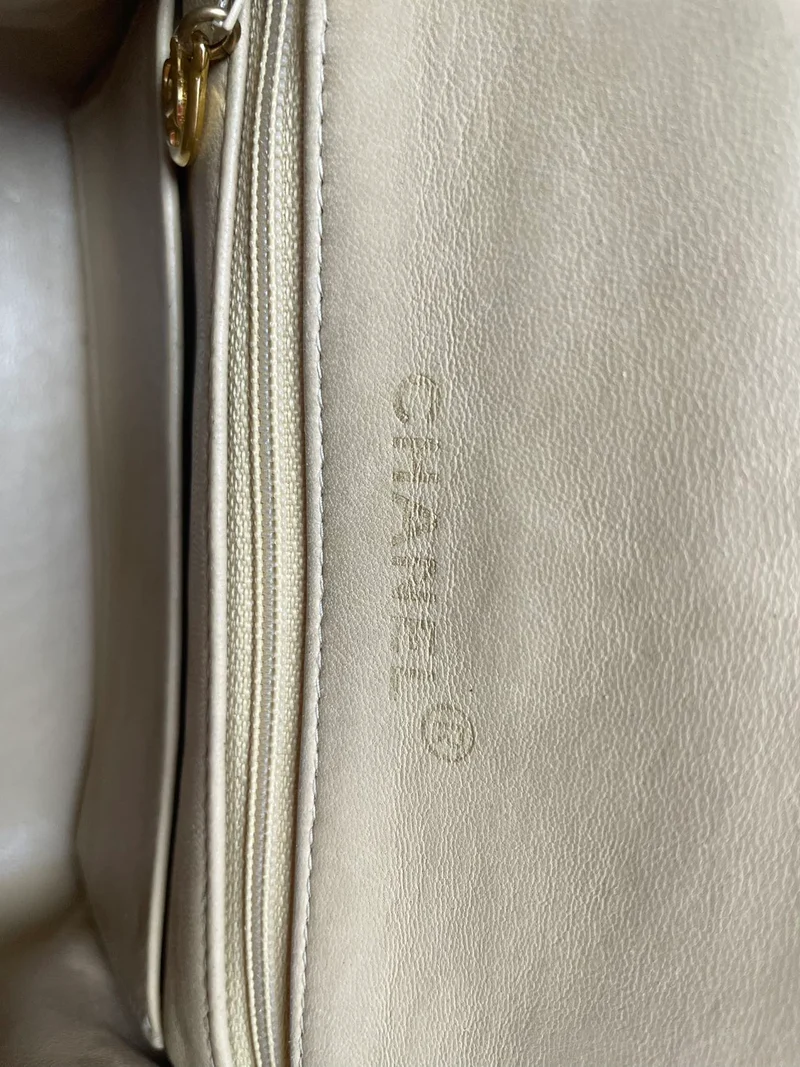 Chanel Vintage Mini Square Classic Flap Bag, Lammbeige, 1991