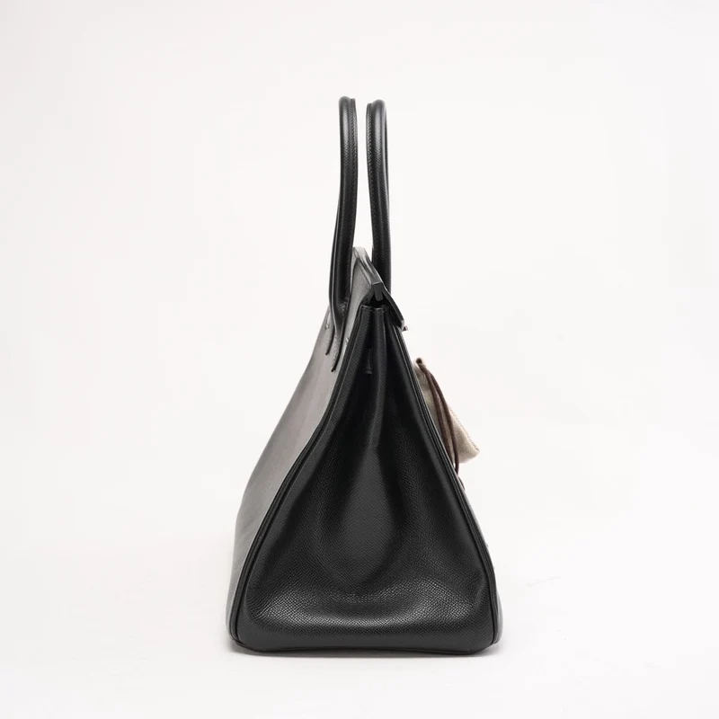 Hermès Birkin 35 aus schwarzem Epsom-Holz mit Palladium-Beschlägen, K-Square-Design, 2007