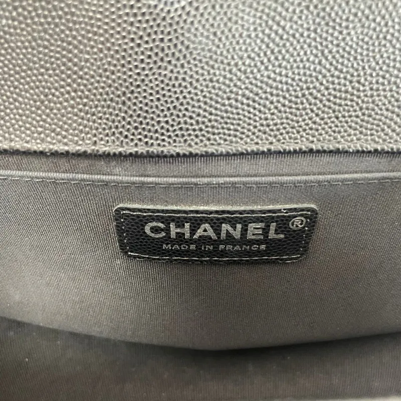 Chanel Medium Boy Flap Black Caviar Silver Hardware 2018