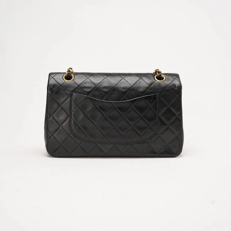 Chanel Vintage Medium Classic Double Flap Lammleder, Schwarz, 1997