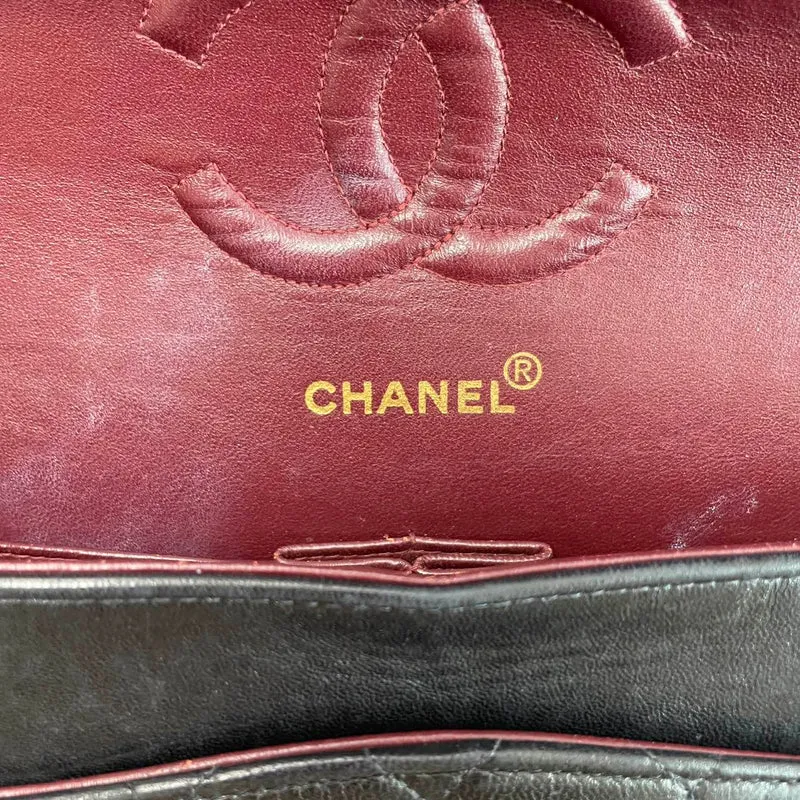 Chanel Vintage Medium Classic Double Flap Lammleder, Schwarz, 1997
