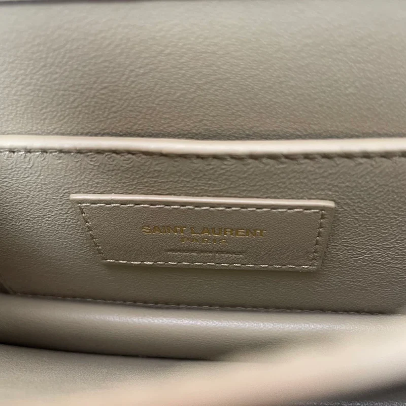 Saint Laurent Große Sunset Tasche aus dunkelbeigem Wildleder 2023