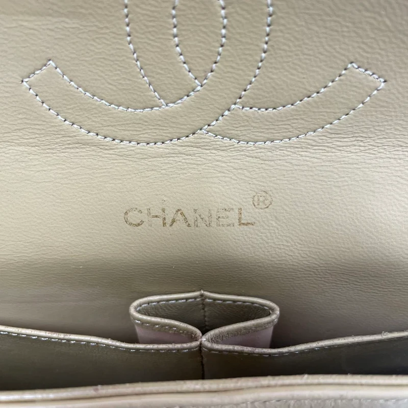 Chanel Vintage Beige Lammleder Medium Classic Double Flap Bag 1988