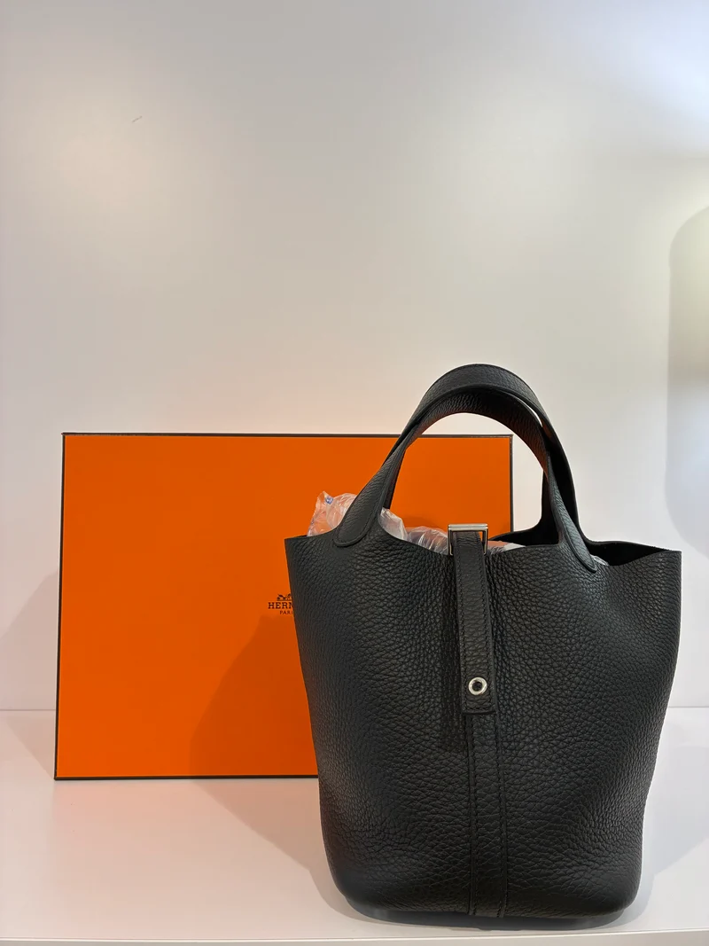 Hermes Picotin 18 Taurillon Clemence Noir 2025