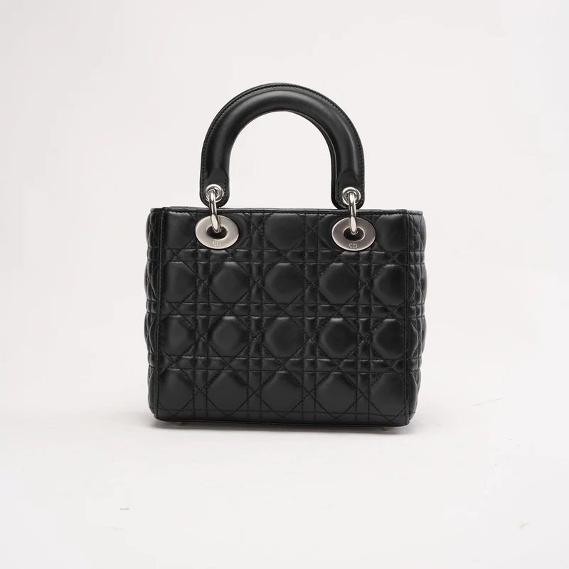Christian Dior Kleine Lady Dior Tasche aus Lammleder, Schwarz, 2017