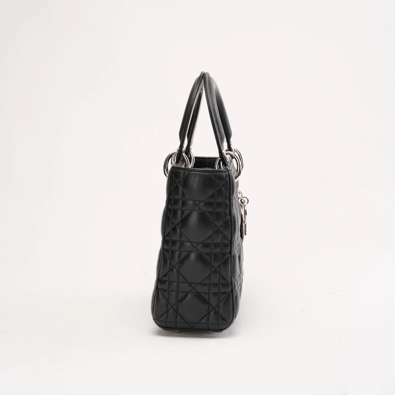 Christian Dior Kleine Lady Dior Tasche aus Lammleder, Schwarz, 2017