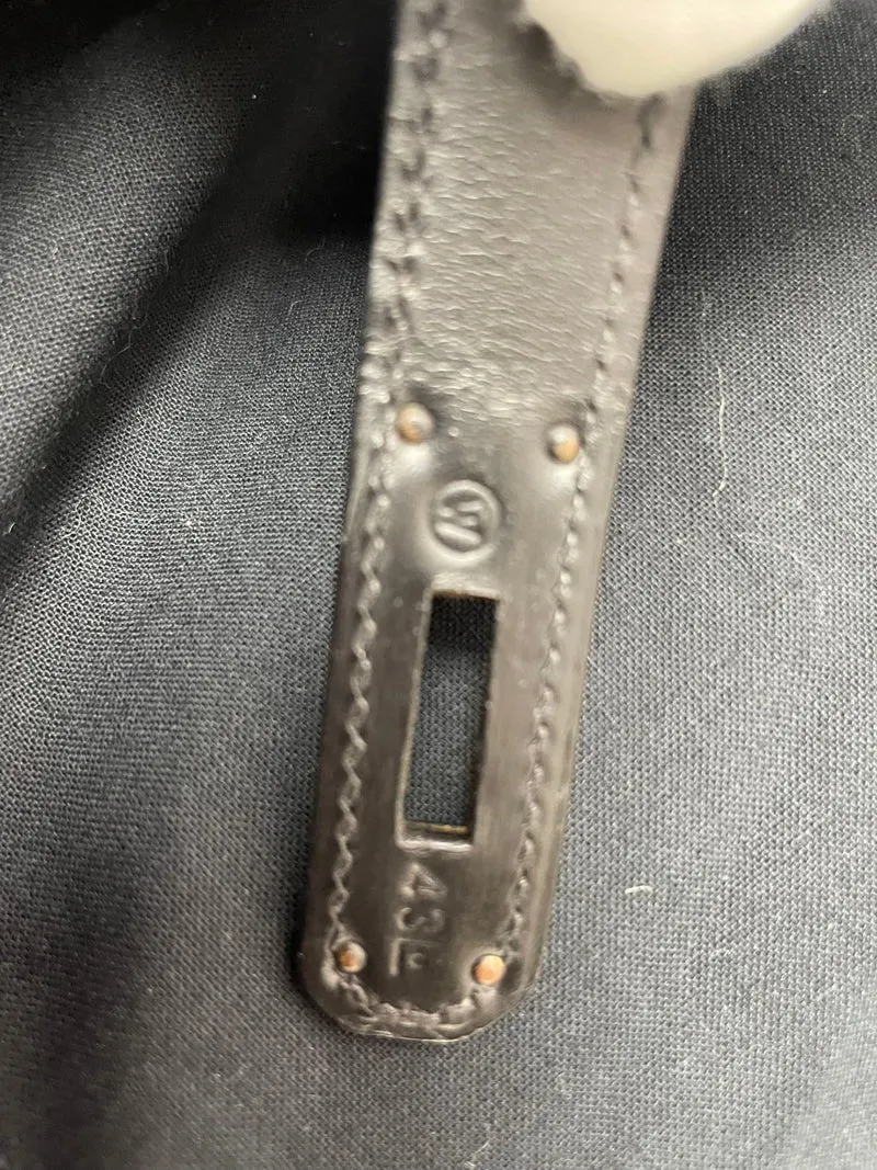 Hermès Vintage Kelly Sellier 32 Box Leder Schwarz W Kreis 1993