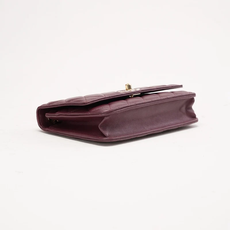 Chanel Trendy CC WOC Lammleder Burgunderrot