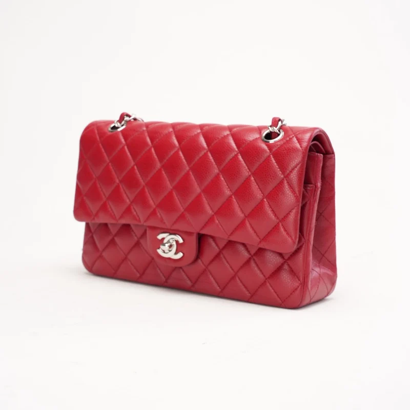 Chanel Classic Double Flap Bag Medium Caviar Red 2012