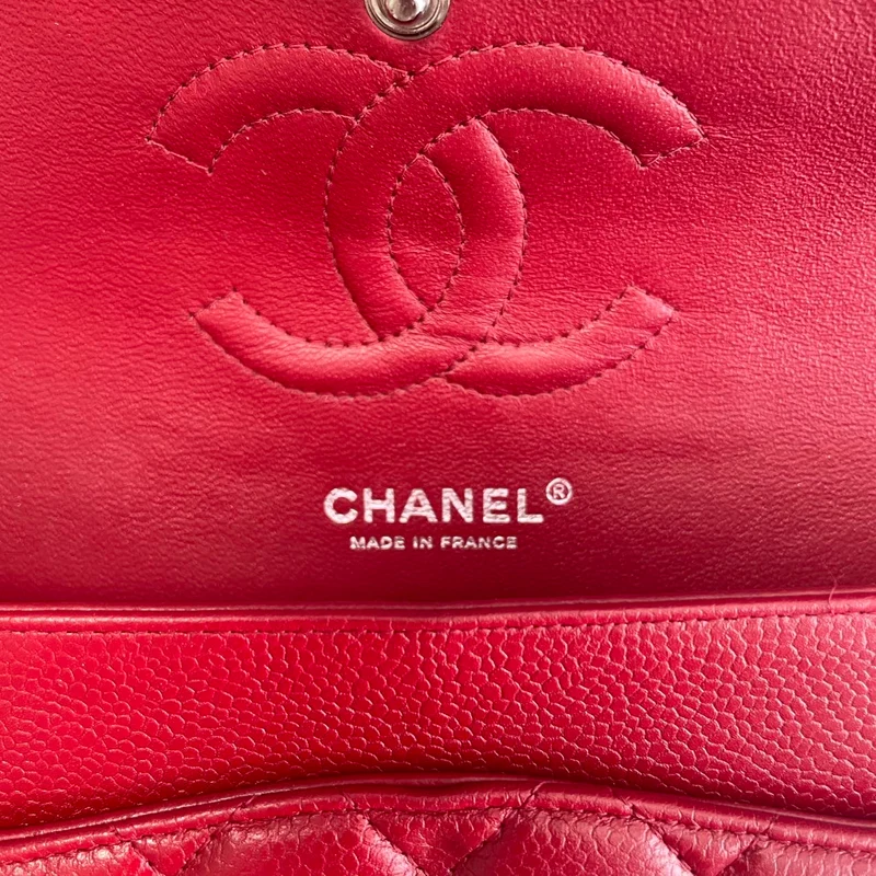 Chanel Classic Double Flap Bag Medium Caviar Red 2012