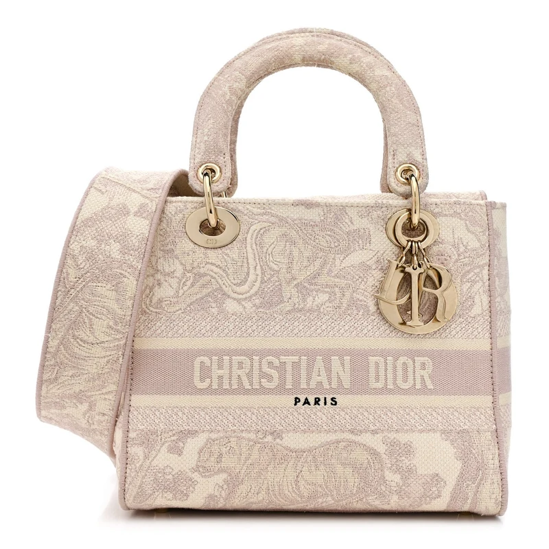 Dior Canvas Toile De Jouy Reverse bestickt Medium Lady D-Lite Rose 2021