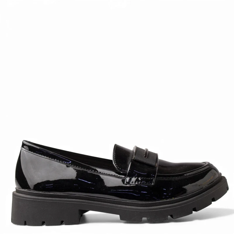 Europeon Union Women Black VernisLeather Shoes #4550
