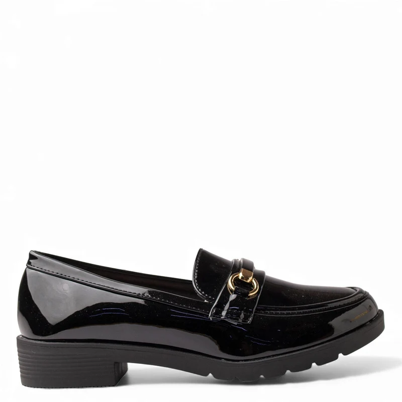 Europeon Union Women Black VernisLeather Shoes #4552