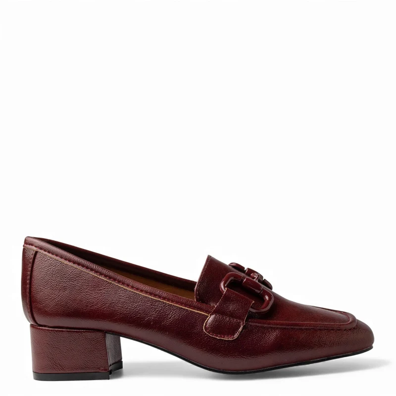 Europeon Union Women Maroon Leather Shoes #4563
