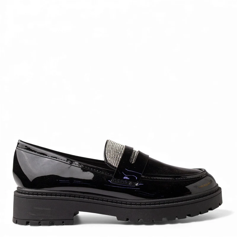 Europeon Union Women Black VernisLeather Shoes #4571