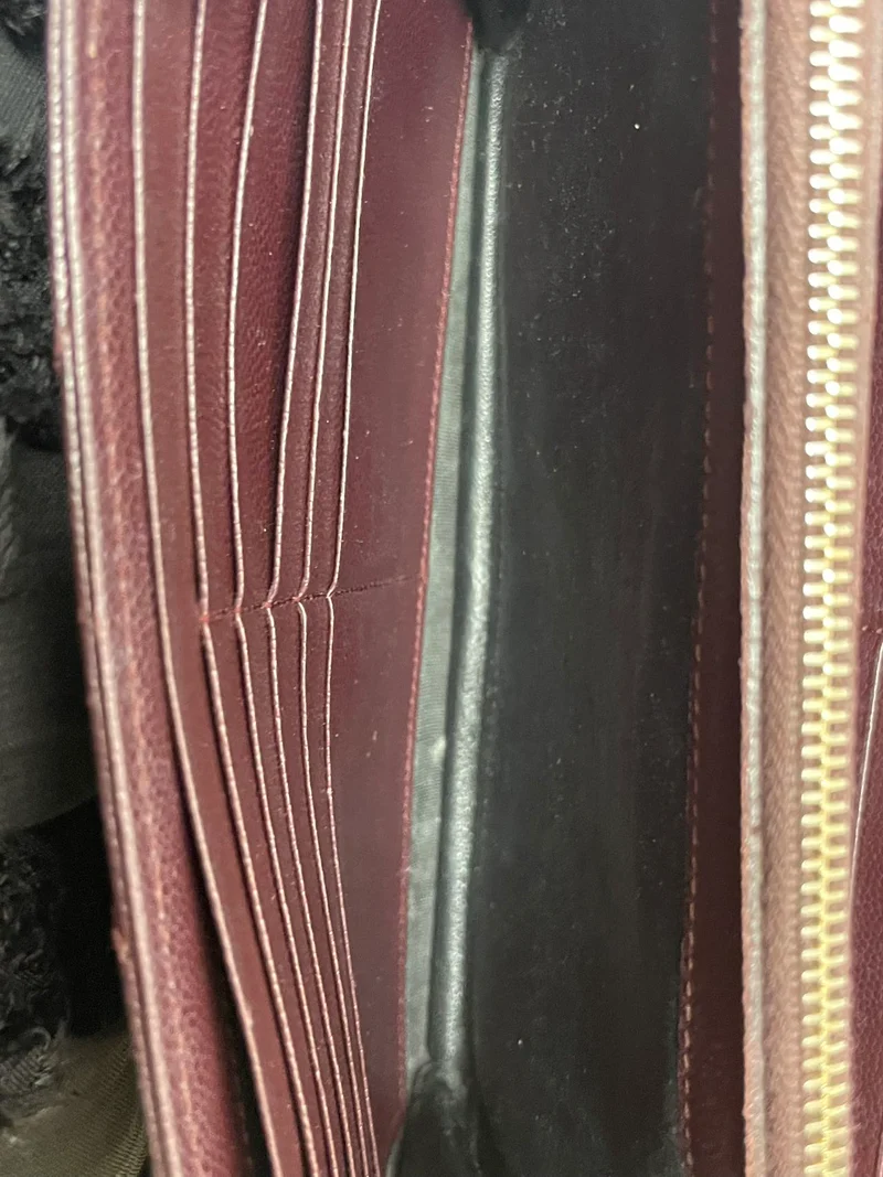 Saint Laurent Burgundy Monogram Envelope Medium Wallet on Chain 2014