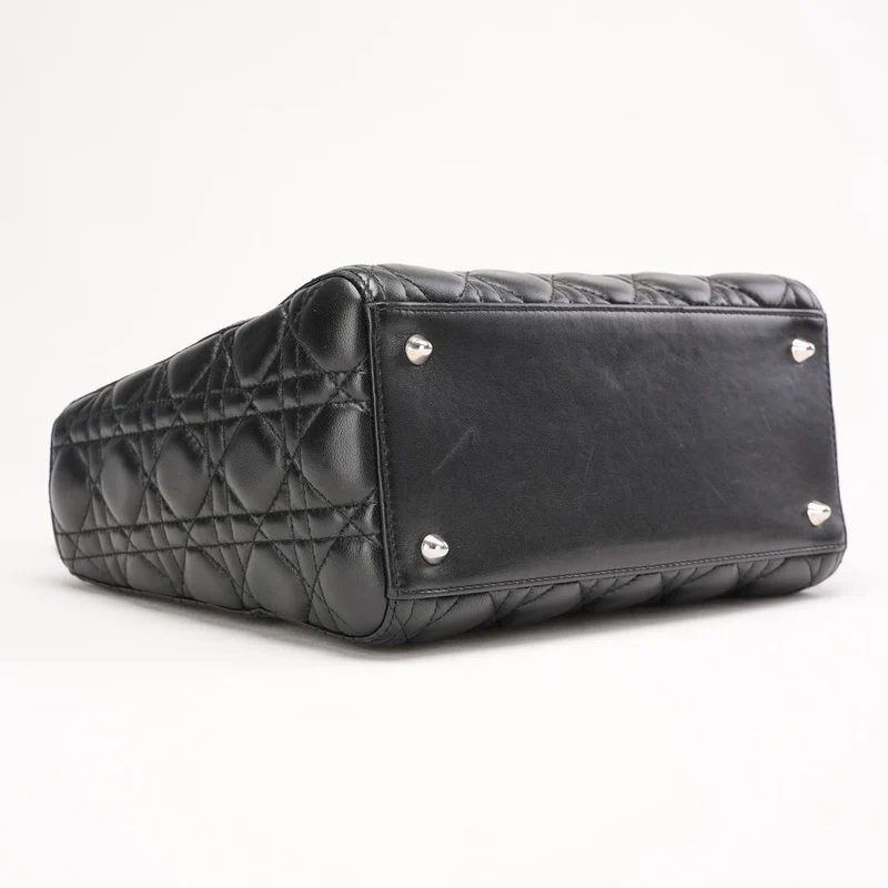 Christian Dior Medium Lady Dior Tasche aus Leder, Schwarz, 2014