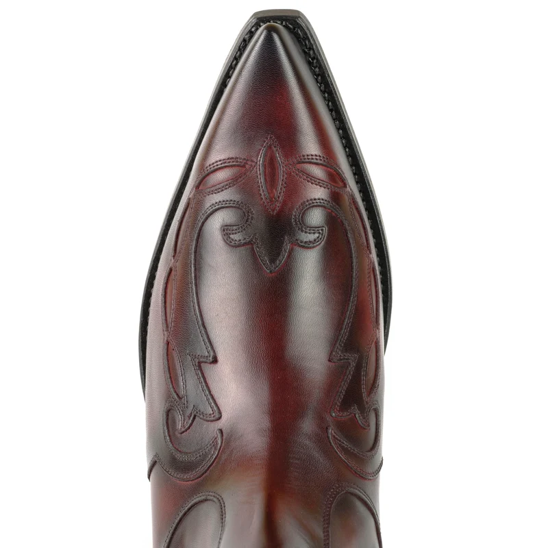 Cowboy Country Western Stiefeletten für Herren und Damen 1931 aus dunkelrotem Leder
