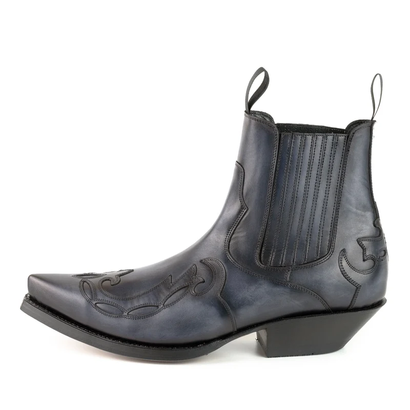 Cowboy Country Western Stiefeletten für Herren und Damen 1931 aus grauem Leder