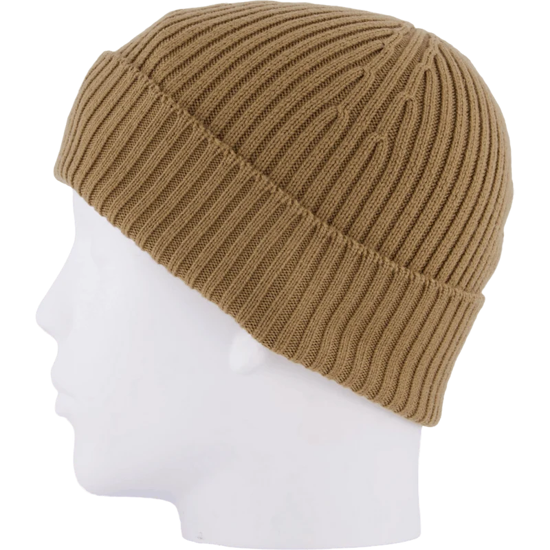 Rib Knit Brushed Wool Beanie Brown Dpc