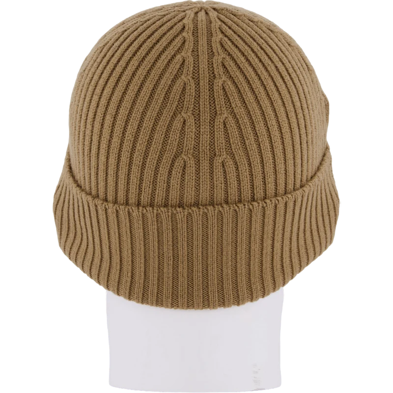Rib Knit Brushed Wool Beanie Brown Dpc