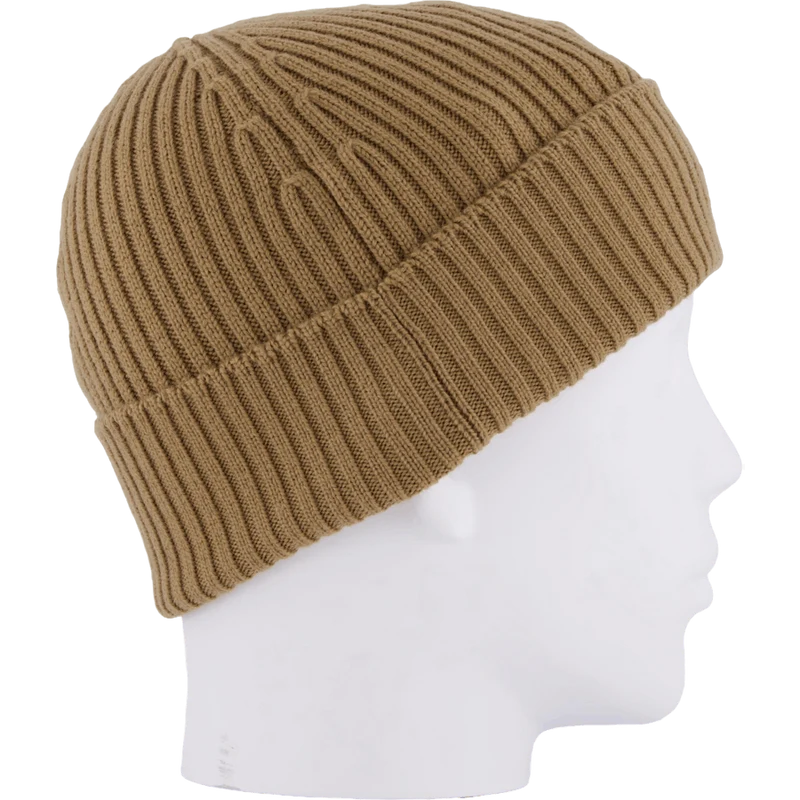 Rib Knit Brushed Wool Beanie Brown Dpc